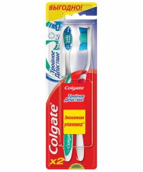 Зубная щетка, Colgate (Колгейт) 2 шт тройное действие средней жесткости