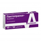 Пантопразол-Акрихин, табл. п/о кишечнораств. пленочной 40 мг №30