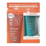 Набор, SVR (СВР) 50 мл + 50 мл арт. SUN03 Безопасное солнце крем-мусс SPF 50 с эффектом фотошопа + успокаивающий крем-уход после загара + Бонус крем после загара в подарок