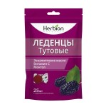 Леденцы без сахара, Herbion (Хербион) 2.5 г 25 шт с маслом эвкалипта и витамином С тутовые