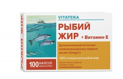 Рыбий жир, Vitateka (Витатека) капсулы 0.37 г 100 шт витамин Е