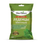 Леденцы без сахара, Herbion (Хербион) 2.5 г 25 шт с маслом эвкалипта и витамином С мята