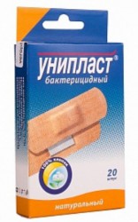 Лейкопластырь бактерицидный Унипласт плюс натуральный на тканевой основе р. 1.9смх7.2см 20 шт.